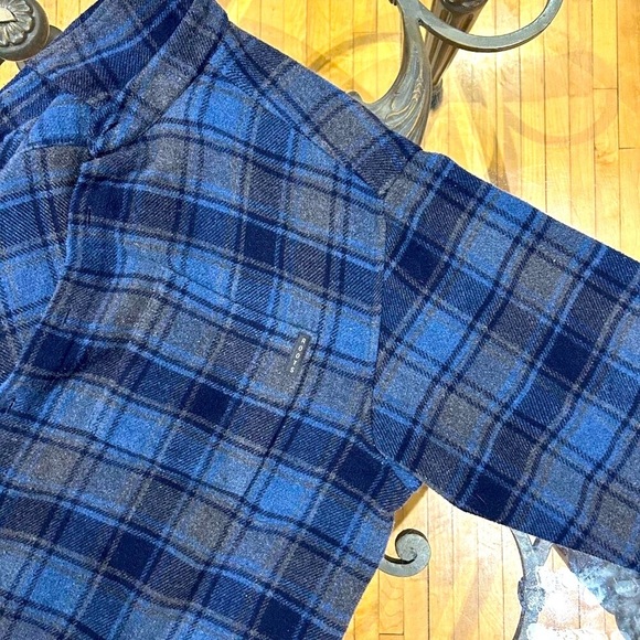 🧥Stylish Vintage ROOTS Men's Blue Plaid Jacket - Size L 🧥 - Picture 2 of 10